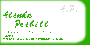 alinka pribill business card